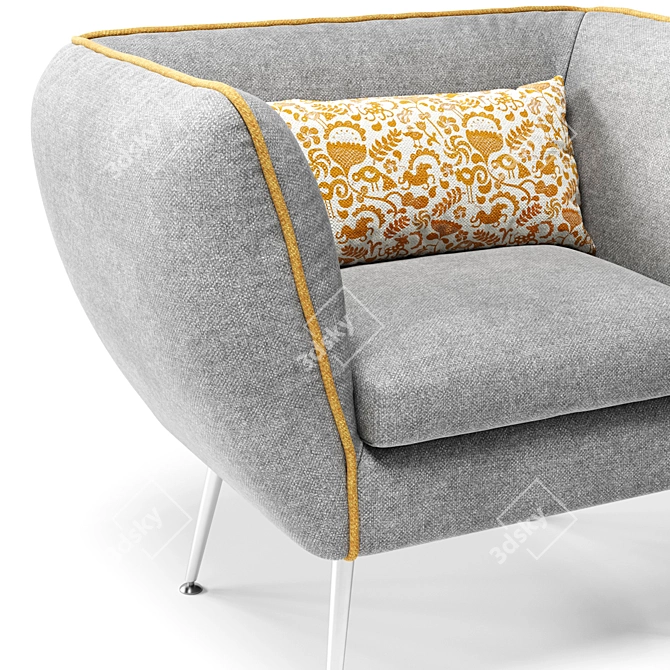 Cozy DANDY Armchair: Comfort at its Finest 3D model image 2