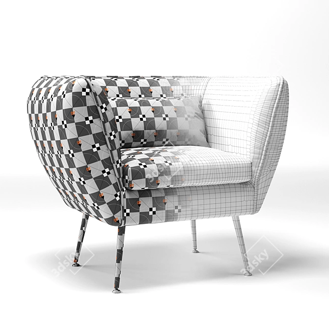 Cozy DANDY Armchair: Comfort at its Finest 3D model image 3