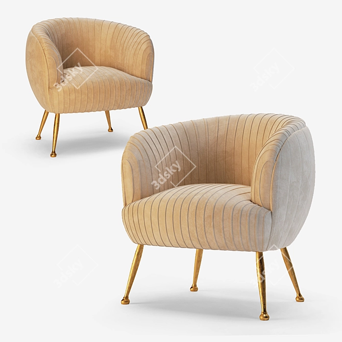 Modern Comfort Armchair 3D model image 1