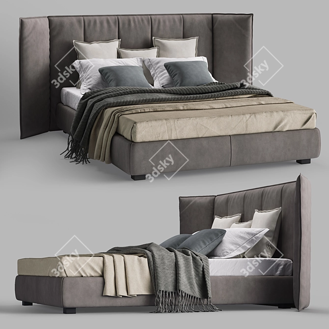 Gamma Wind Night Bed: Elegant and Stylish 3D model image 1