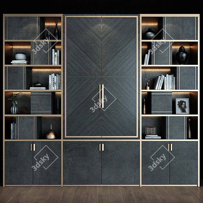 Elegant Modern Cabinet 3D model image 1