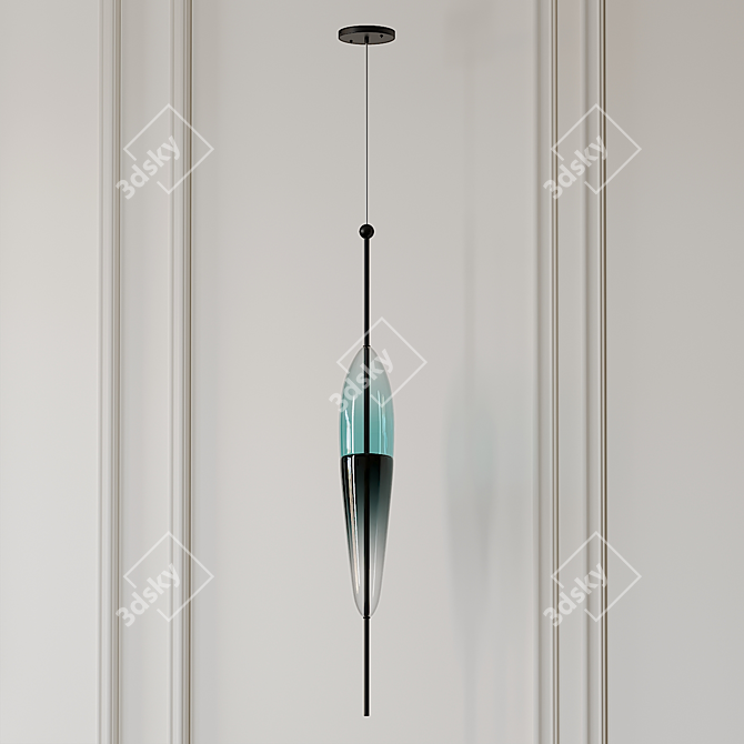 Sleek Flow Pendant Lights 3D model image 3