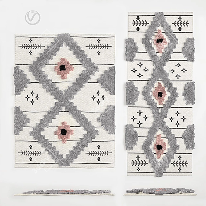 Arabesque Wool Rugs 3D model image 1