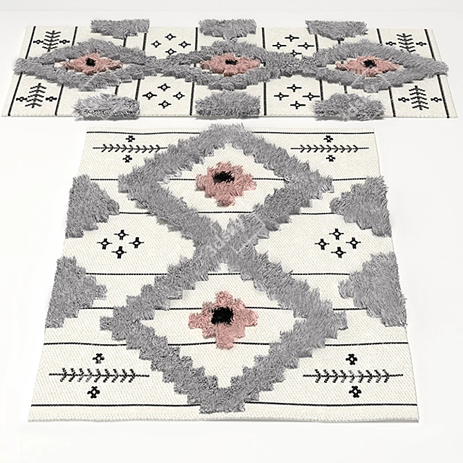 Arabesque Wool Rugs 3D model image 2