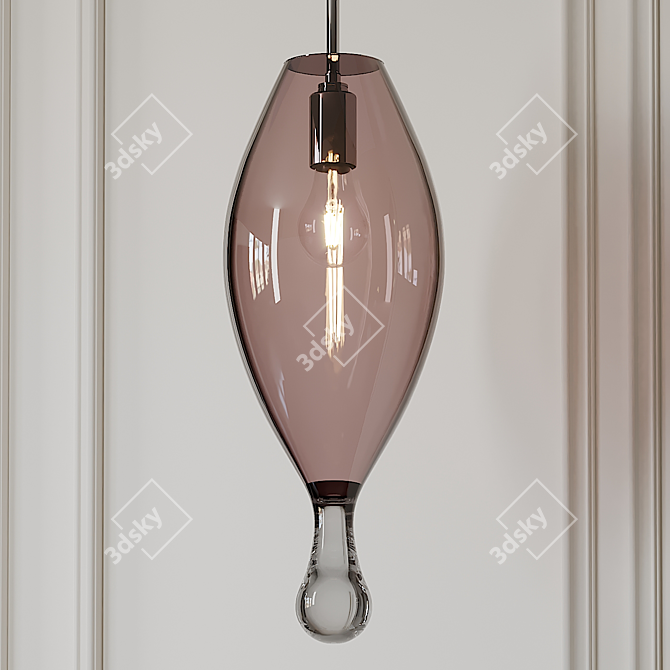 Modern Glass Pendant: Ellipse Droplet by Moshe Bursuker 3D model image 2