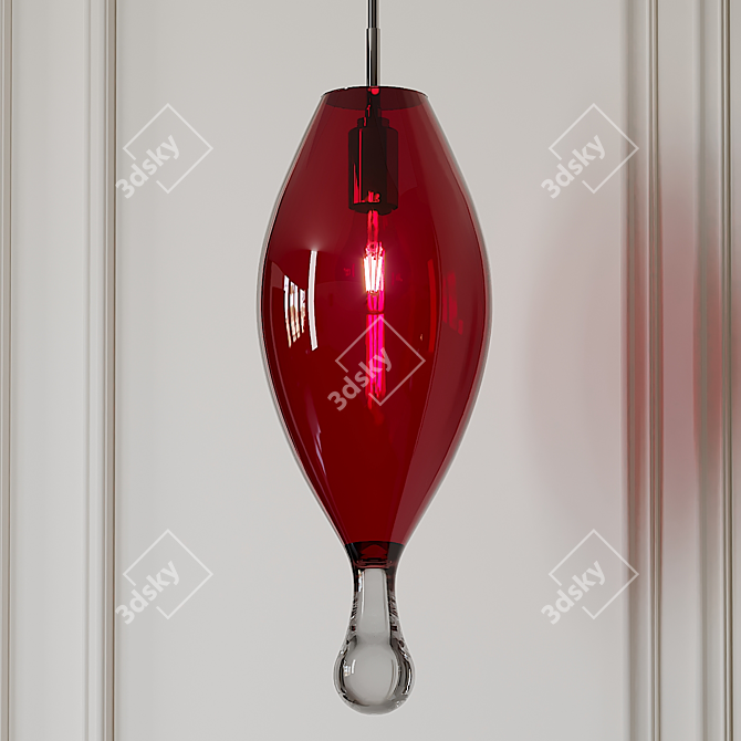 Modern Glass Pendant: Ellipse Droplet by Moshe Bursuker 3D model image 3