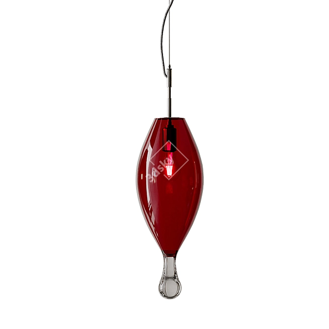 Modern Glass Pendant: Ellipse Droplet by Moshe Bursuker 3D model image 7