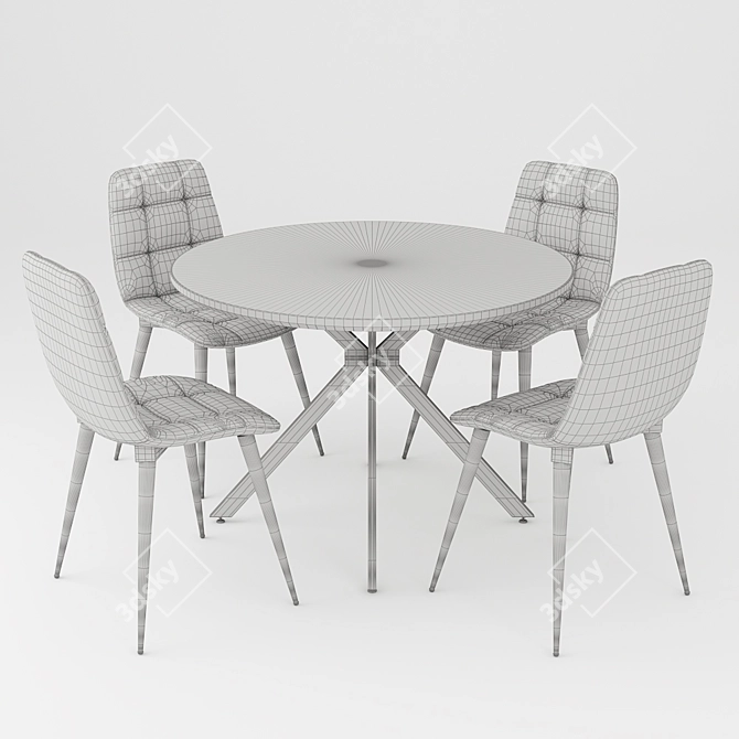 Elegant Teramo Chair & Amber VEGA Table 3D model image 2