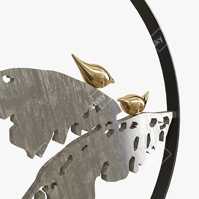 Elegant Metal Art Sculpture 3D model image 2