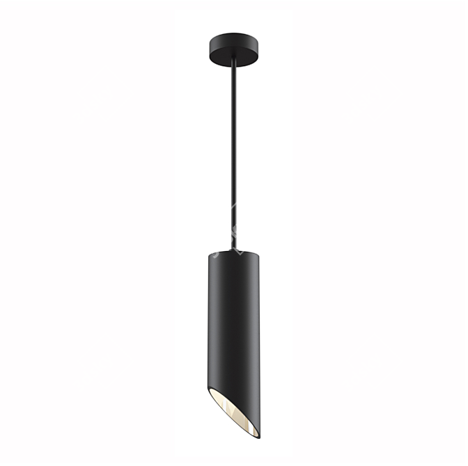 Vela Pendant Lamp - Elegant Black Aluminum Pendant Light 3D model image 1