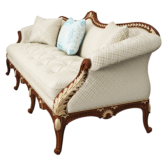 Elegant George III Chippendale Sofa 3D model image 2