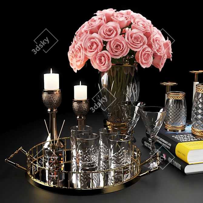 Ethereal Rose & Gold Set 3D model image 2