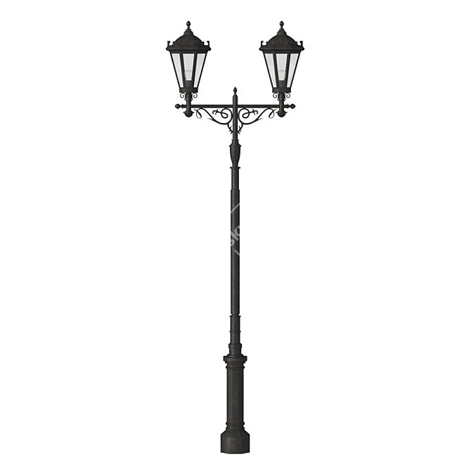 Title: Artisan Forged Street Lamp 3D model image 1