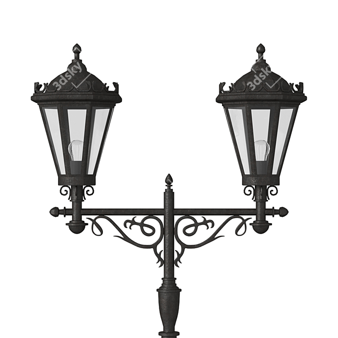 Title: Artisan Forged Street Lamp 3D model image 2