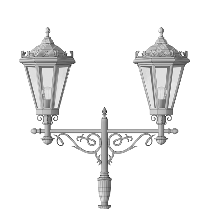 Title: Artisan Forged Street Lamp 3D model image 3