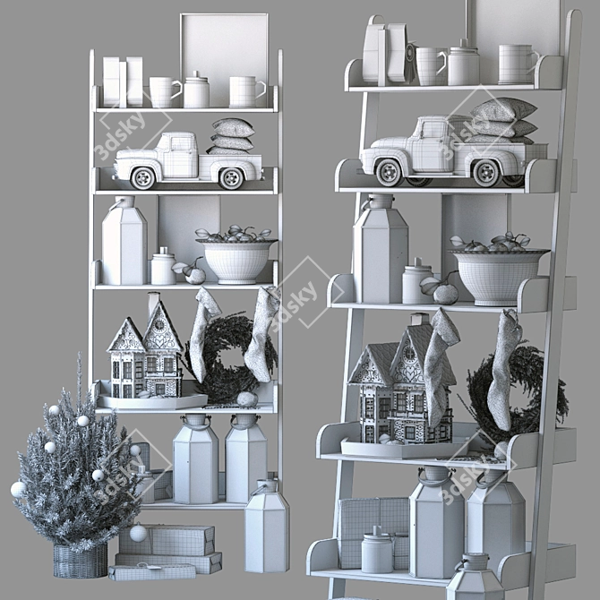 Title: Festive Christmas Decor Set 3D model image 3