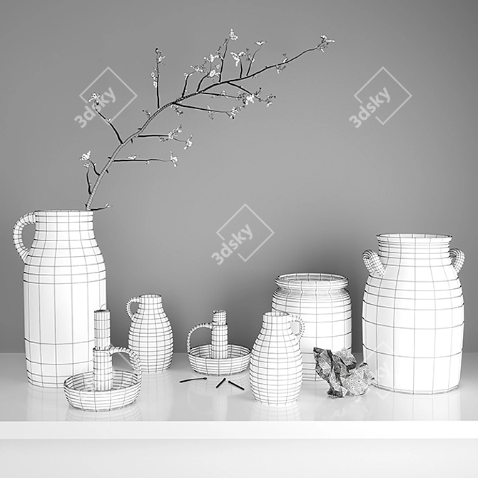 Stylish Ceramic Home Decor 3D model image 3