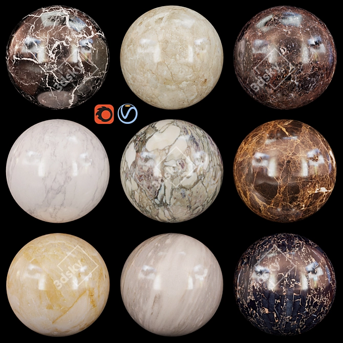 Premium Marble Materials 3D model image 1