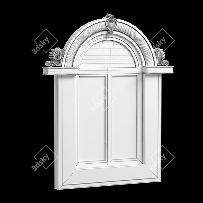 Elegant Facade Molding: 1455mm x 1735mm 3D model image 2