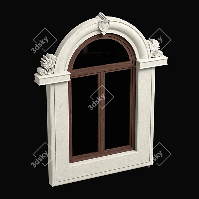 Elegant Facade Molding: 1455mm x 1735mm 3D model image 3