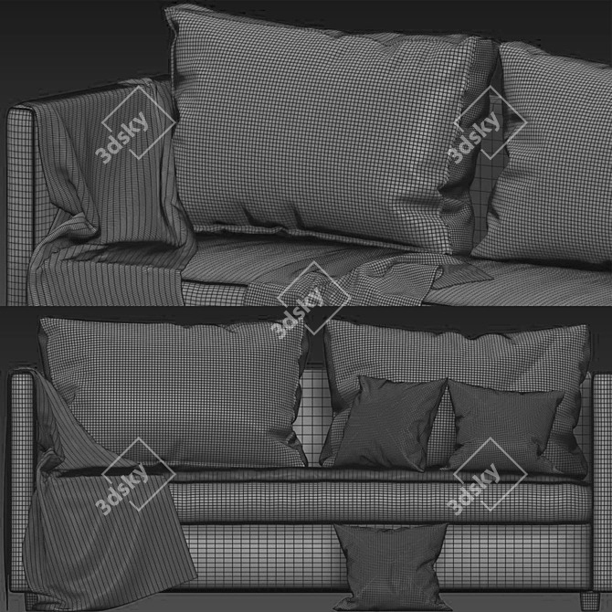 Elegant Torrey Sofa by Crate & Barrel 3D model image 3