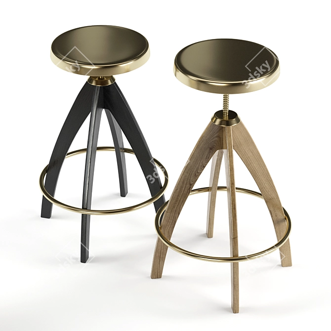 Ghidini1961 Leporello: Elegant Brass Stool 3D model image 4