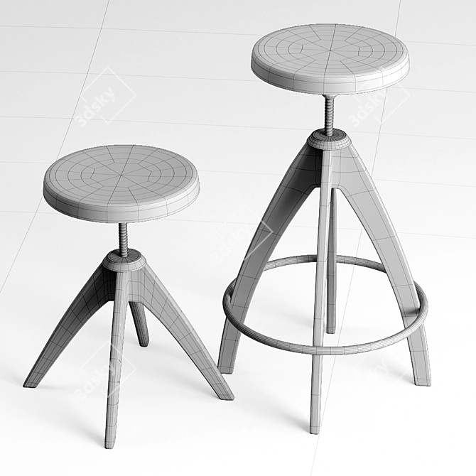 Ghidini1961 Leporello: Elegant Brass Stool 3D model image 5