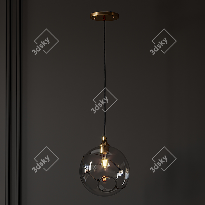 Modern Elegance: Skye Pendant 3D model image 3