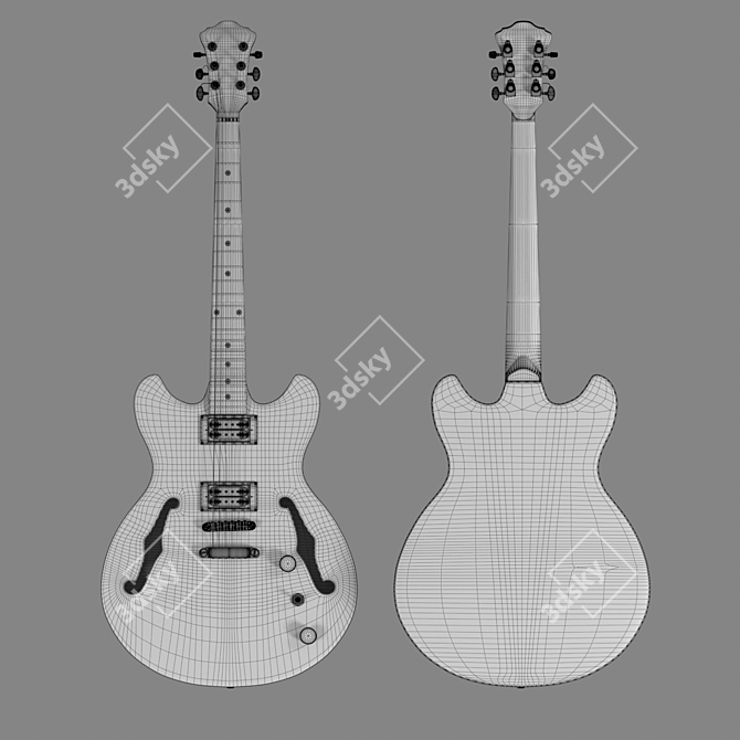 Ibanez AS53-TF: High Poly Model 3D model image 2