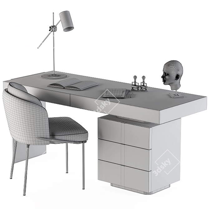 Minimalist Carson Writing Table 3D model image 3