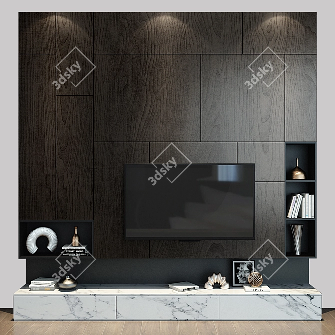 Modern TV Shelf: Organize Your Entertainment 3D model image 1