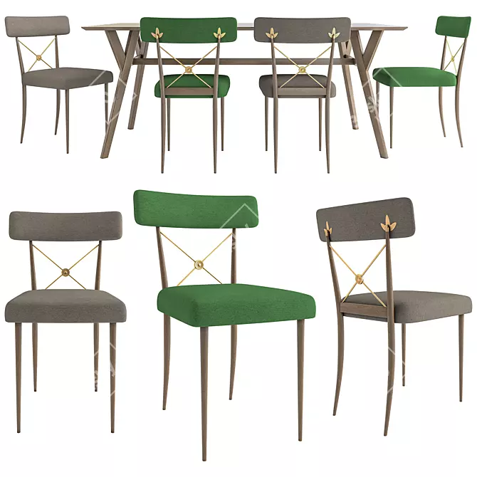 Max 2012 Dining Set 3D model image 1