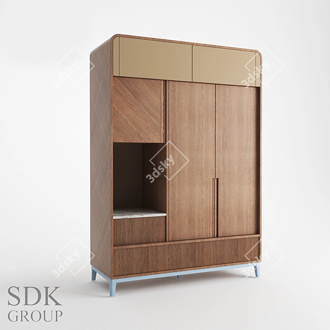 Elegant Briotti Wardrobe: 8-Piece Collection 3D model image 1