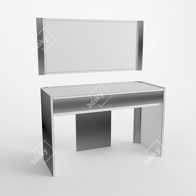 Briotti Makeup Table & Mirror Set 3D model image 2