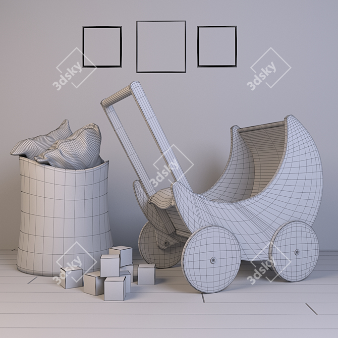 2015 Pram Set for Kids 3D model image 2