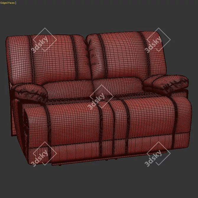 Ultimate Comfort Reclining Loveseat 3D model image 3