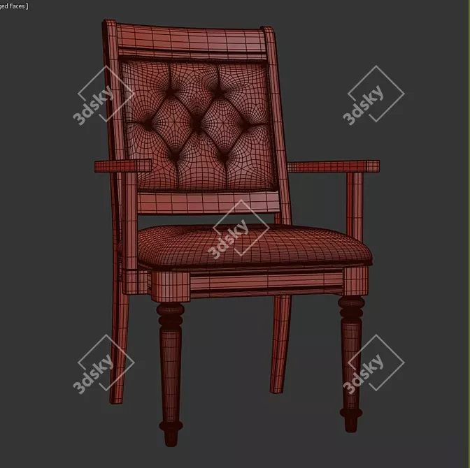 Sophisticated Barney Dining Chair 3D model image 3