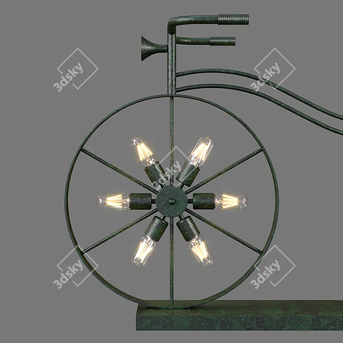 Vintage Bicycle Light: Decorative and Elegant 3D model image 3