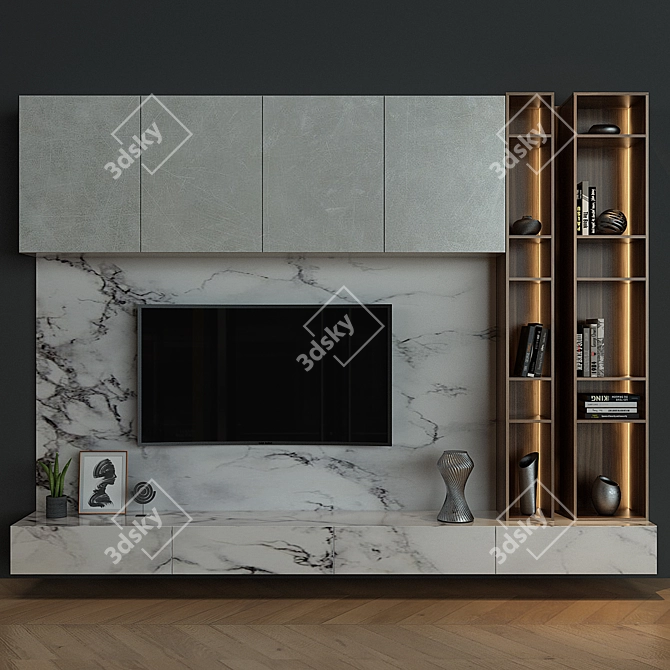 Compact TV Wall Set 25 3D model image 1