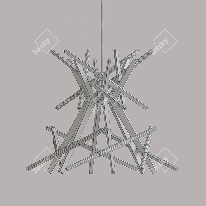 Astral Agnes 2 - Exquisite Bronze Chandelier 3D model image 2