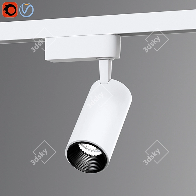 Versatile LED Track Spot Light 3D model image 1