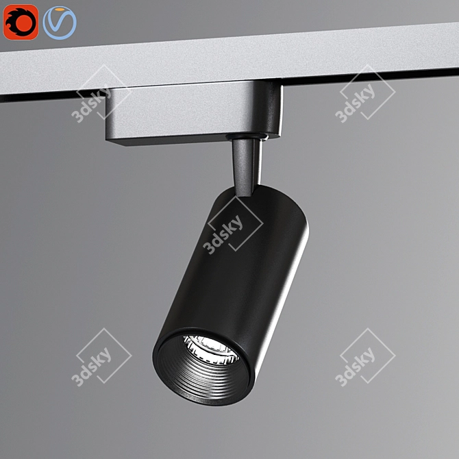 Versatile LED Track Spot Light 3D model image 2