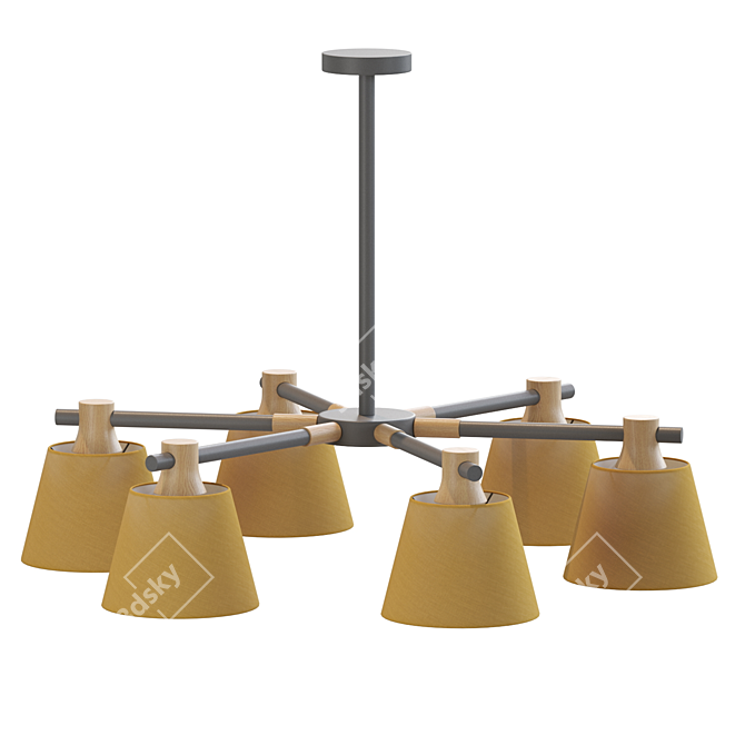 Elegant Textile Pendant Lamp 3D model image 2