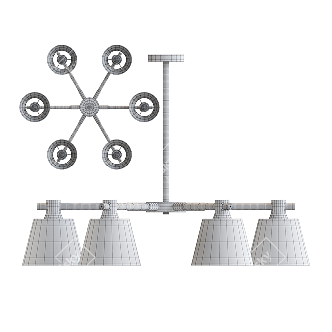 Elegant Textile Pendant Lamp 3D model image 3