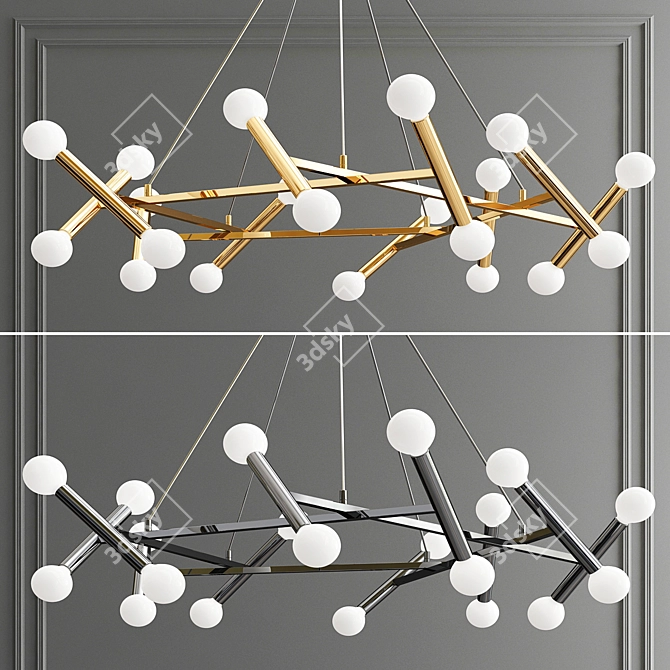 Modern LED Chandelier - Elegant Lighting 3D model image 1