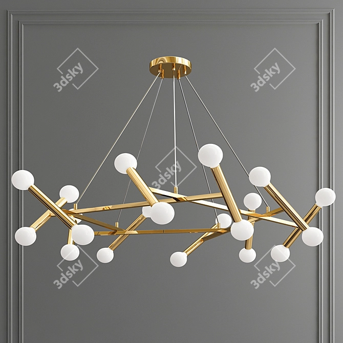 Modern LED Chandelier - Elegant Lighting 3D model image 2