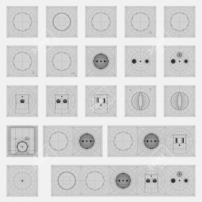 Elegant ABB Impuls Switches: Perfect Harmony of Light and Form 3D model image 3