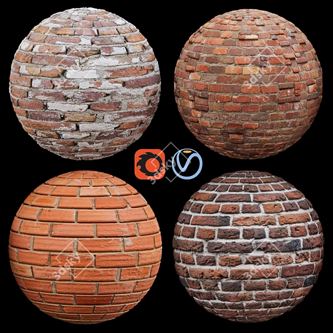 Versatile Brick Material: PBR Texture 3D model image 1