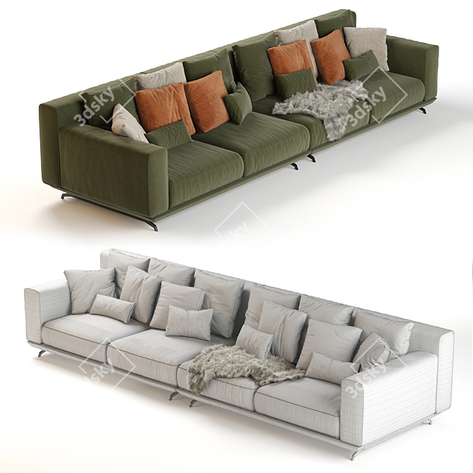 Dalton Sofa: Stylish Comfort for Your Living Room 3D model image 3