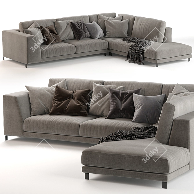 Elegant Artis Sofa: Italian Craftsmanship 3D model image 2